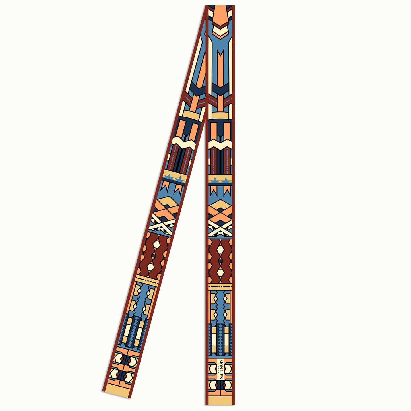 Silk sash-ribbon | The dancing ribbons | blue and terracotta