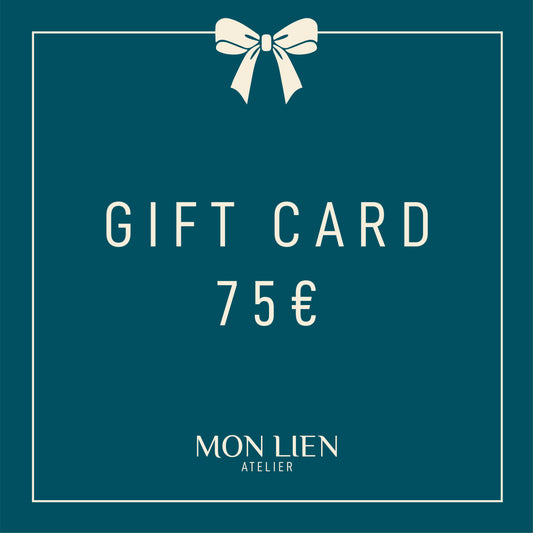 carta regalo digitale di valore 75 euro per una fusciacca in seta di Mon Lien Atelier