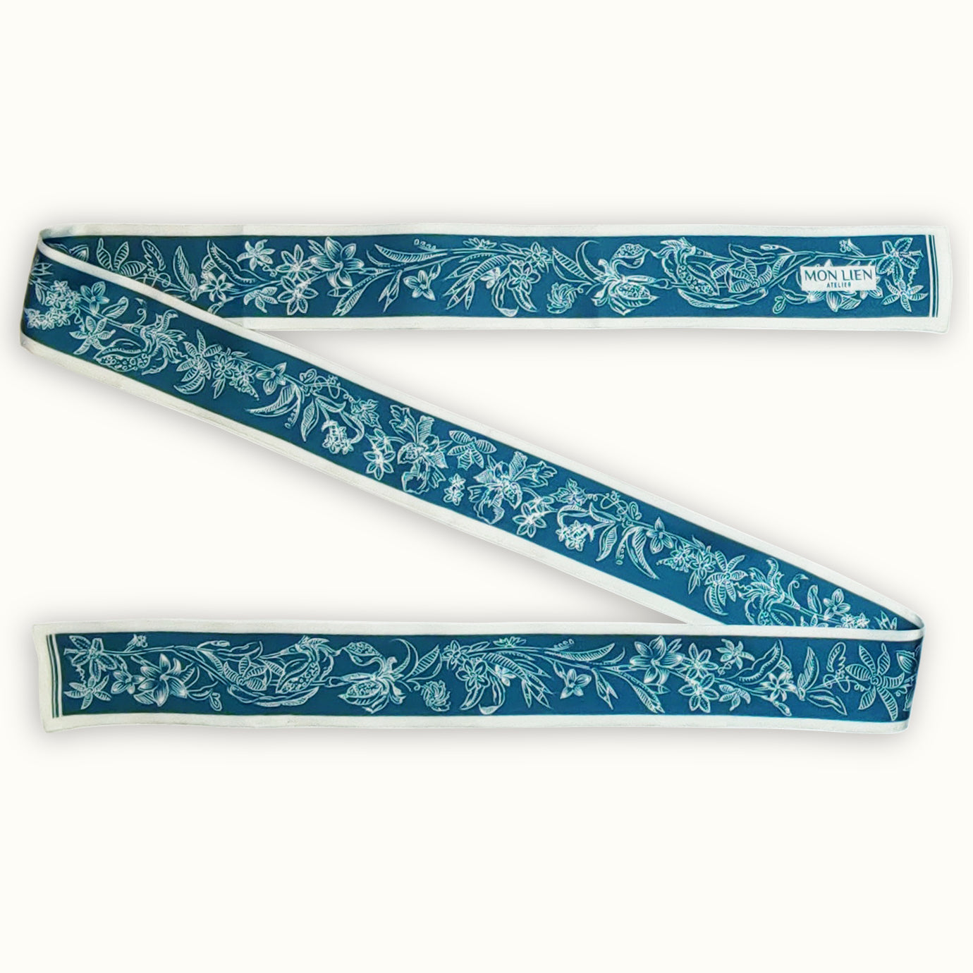 Fusciacca in seta | Il sogno floreale | ottanio e avorio