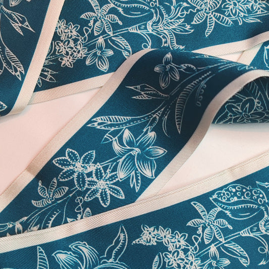 Fusciacca in seta | Il sogno floreale | ottanio e avorio