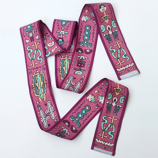 Fusciacca in seta | Il totem | rosa e azzurro