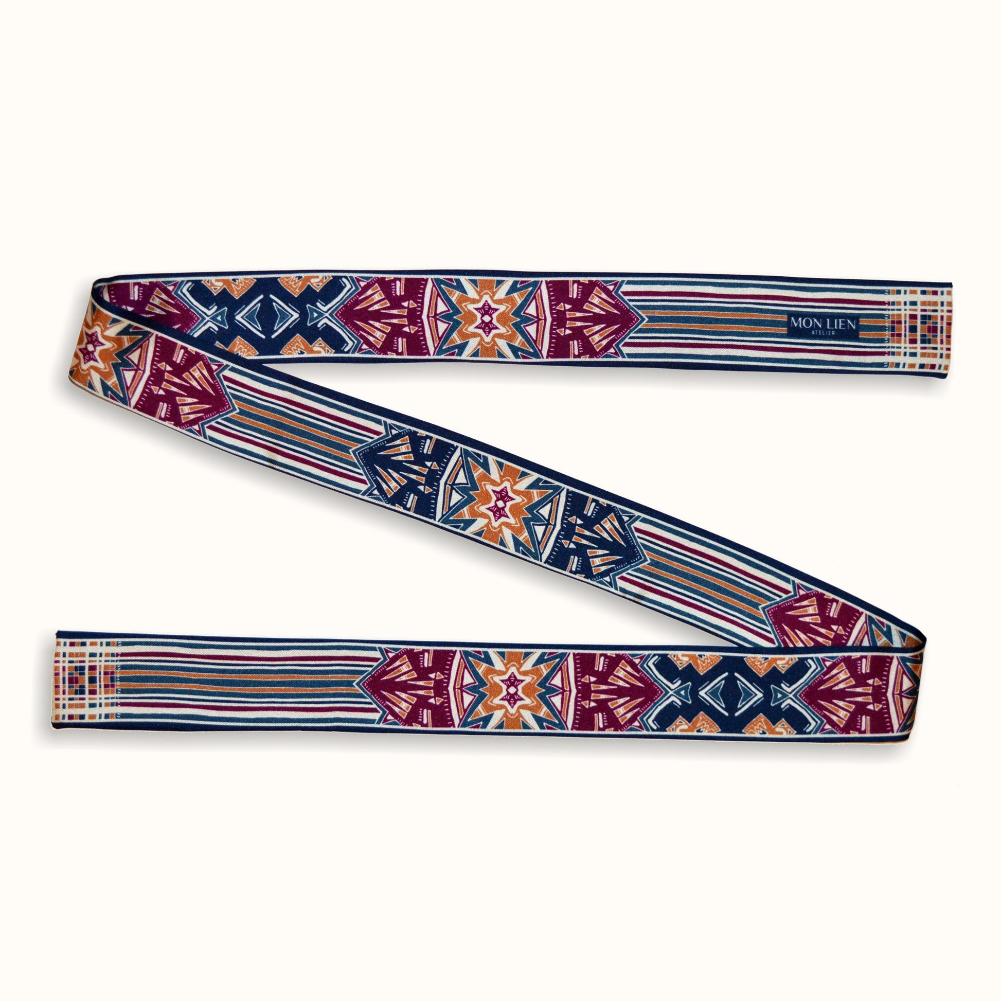 piccolo foulard chic stretto piegato con stampa creativa fronte e retro