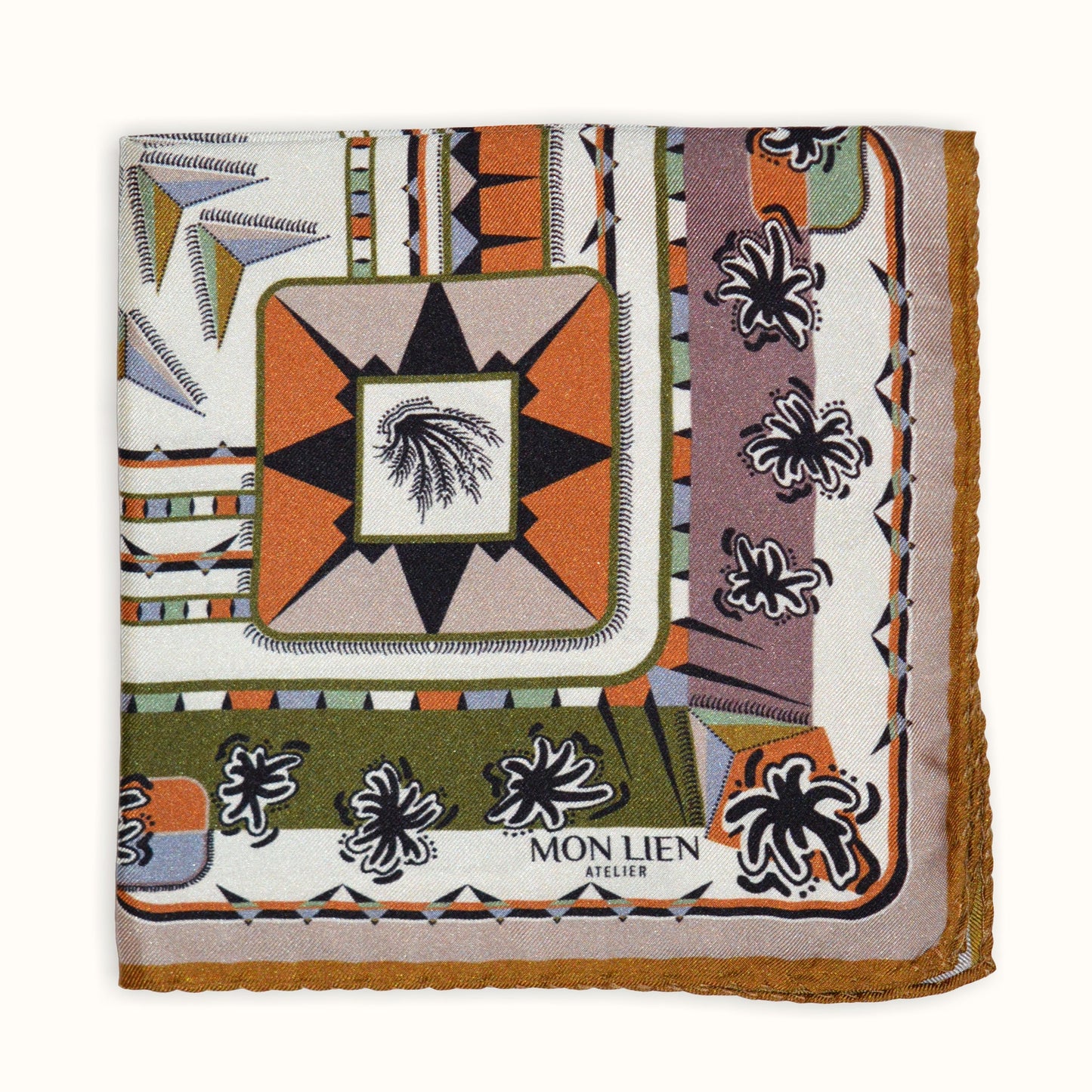 fazzoletto quadrato da taschino piegato con disegno originale