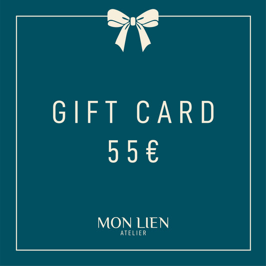 carta regalo digitale di valore 55 euro per una pochette in seta di Mon Lien Atelier