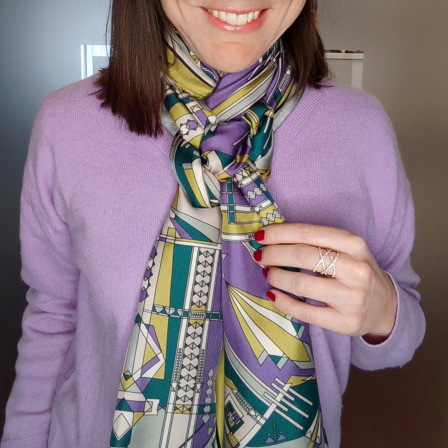 Silk stole | The Mysterious Path | violet and green